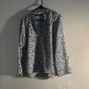 Zara Monochrome Animal Print Blouse